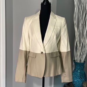 Banana Republic Cream & Tan Colorblock Blazer